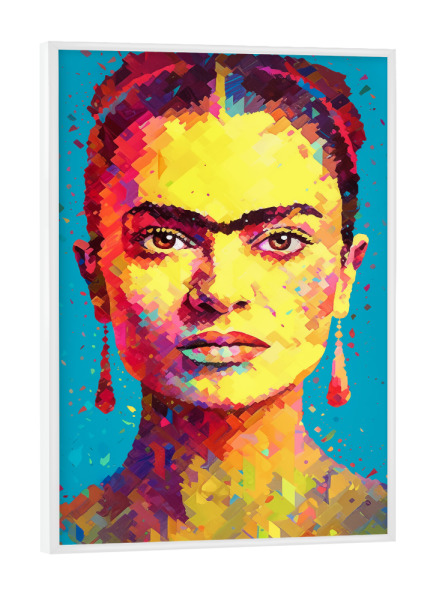 Poster mit weißem Rahmen "Poly pop Frida" artboxONE - Abstrakt,Menschen,Geometrie