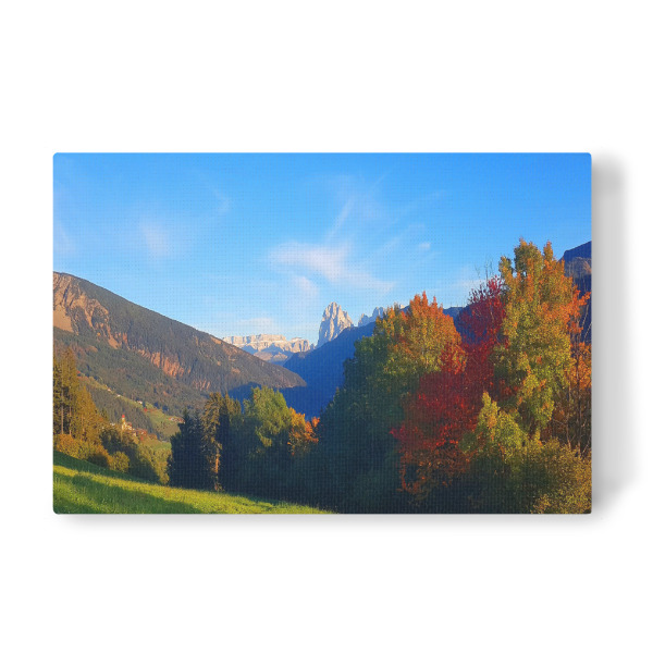 Leinwandbild "Herbst im Grödnertal" artboxONE - Natur,Floral,Reise / Länder