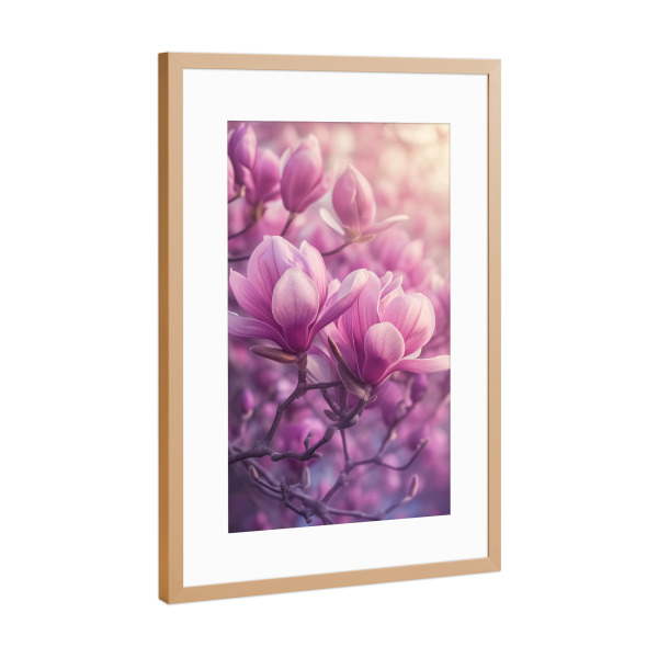 Poster mit Rahmen Kupfer "Glanzvolle Sonnenmagnolie" artboxONE - Natur,Floral,Liebe