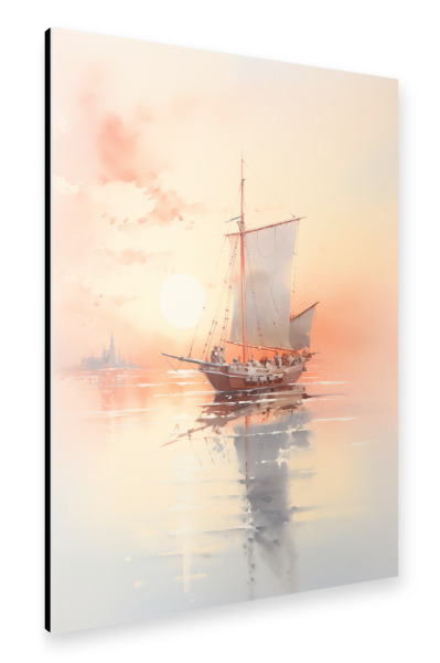 Alu-Dibond "Segelbootgemälde" 30x20 cm artboxONE