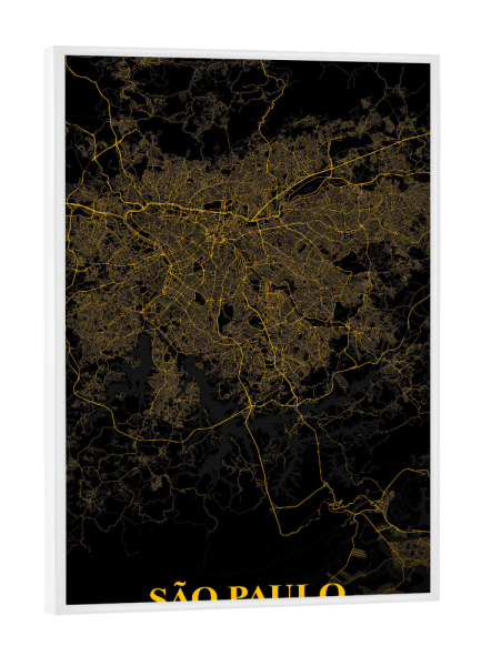 Poster mit weißem Rahmen "City Map von São Paulo" artboxONE - Städte / Weitere,Kartografie