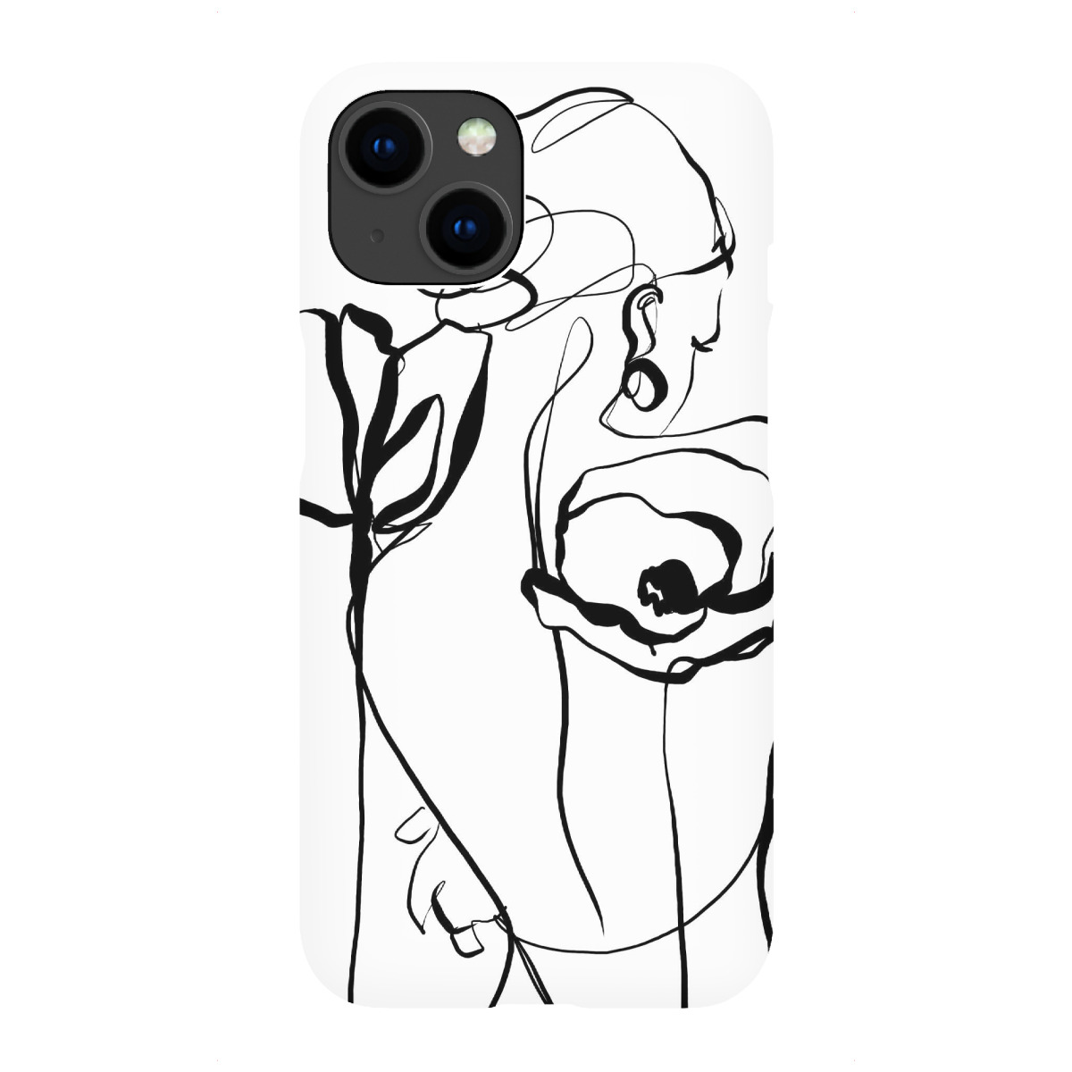 "Woman silhouette with poppies"für iPhone - Premium-Case Handyhülle artboxONE