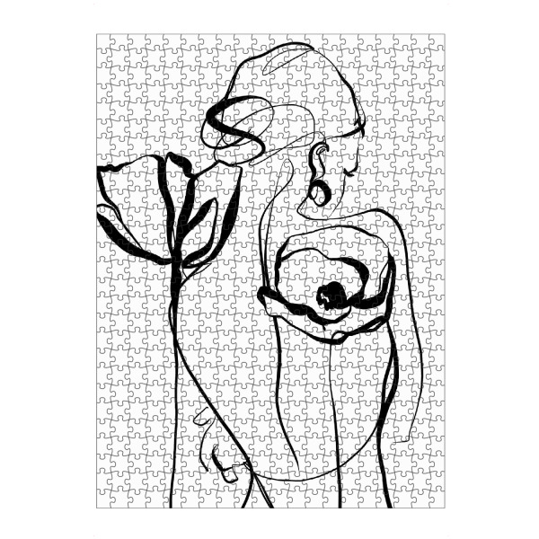 Puzzle Ravensburger "Woman silhouette with poppies" artboxONE - Floral,Abstrakt,Menschen