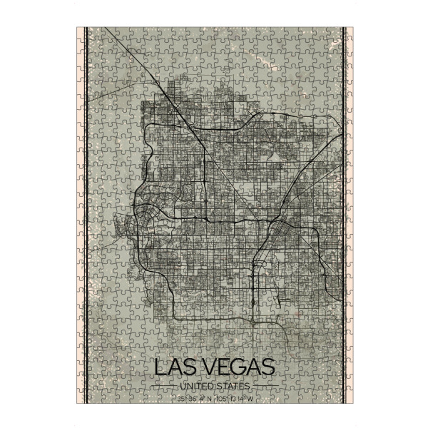 Puzzle Ravensburger "Vintage Las Vegas Wandbild" artboxONE - Städte / Las Vegas,Kartografie