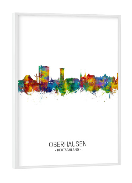 Poster mit weißem Rahmen "Skyline-Portrait Oberhausen" artboxONE - Städte