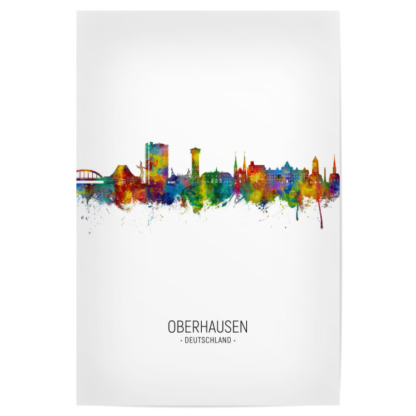 Poster "Skyline-Portrait Oberhausen" artboxONE - Städte - Oberhausen,Deutschland,Deutschland,Skyline,Stadtbild,Stadtbild,Aquarell,Malerei