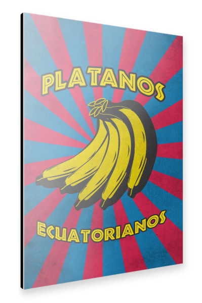 Alu-Dibond "Bananen retro" 30x20 cm artboxONE