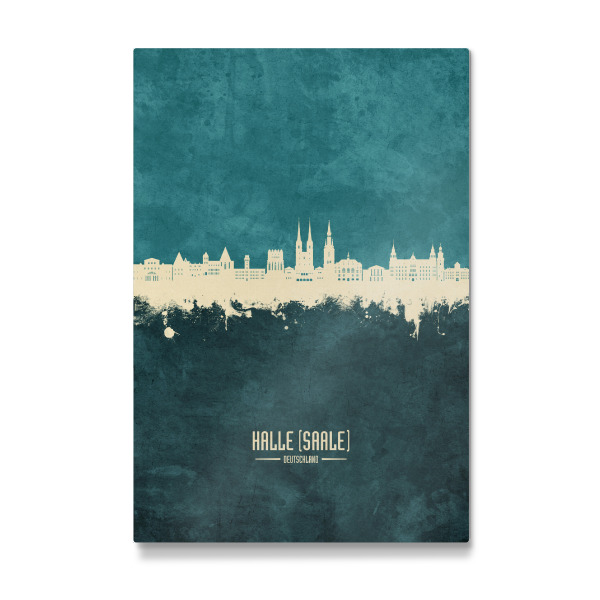 Galerie-Print "Halle (Saale) Skyline Türkis" 30x20 cm artboxONE
