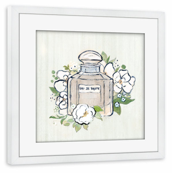 Poster mit Rahmen weiß "Fashion Floral Eau de Toilette" artboxONE - Floral,Menschen,Fashion - Parfüm,Duft,Blumen