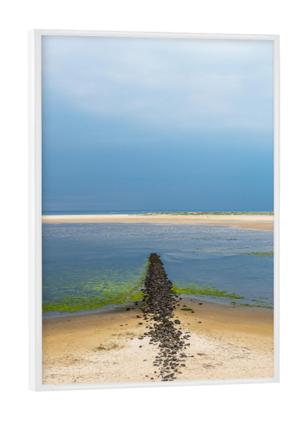 Poster mit weißem Rahmen "Wellenbrecher auf Amrum" artboxONE - Natur,Reise,Reise / Strand und Meer