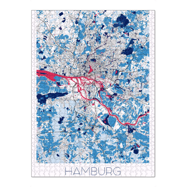 Puzzle Ravensburger "CityMap von Hamburg" artboxONE - Städte / Hamburg,Kartografie