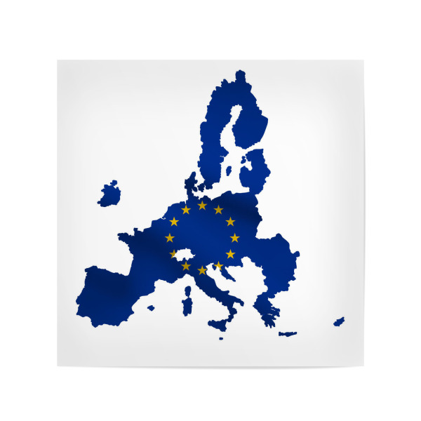 Poster 20x20 cm "EU Flagmap" artboxONE - Kartografie - Eu,Europe,Europa,Landkarte,Karte,Map,Flagmap,Flagge,Fahne,Europakarte