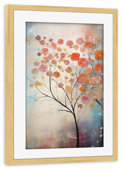 Poster mit Rahmen kiefer "Fragile Baummalerei" artboxONE - Natur,Floral,Abstrakt