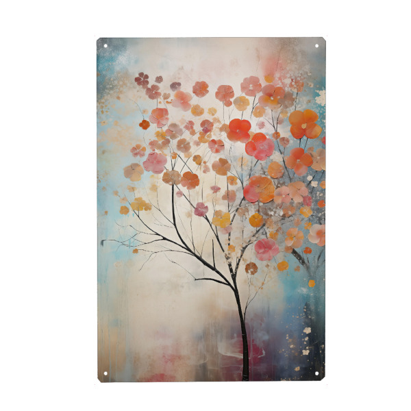 Metall Poster "Fragile Baummalerei" artboxONE - Natur,Floral,Abstrakt