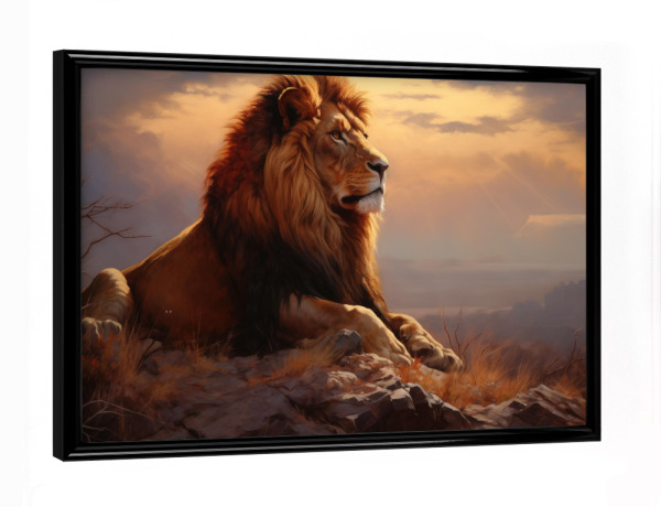 Poster mit schwarzem Rahmen "Ruhender Löwe" artboxONE - Natur,Tiere