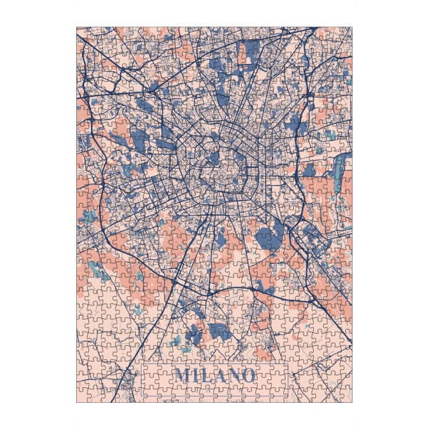 Puzzle Ravensburger "Mailand City Karte" artboxONE - Städte / Mailand,Kartografie