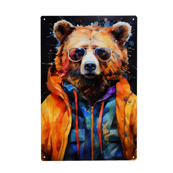 Holzbild "Bärentierkunst B" artboxONE - Tiere - Bär,Bären,Tier,Tiere,Grafik,Illustration