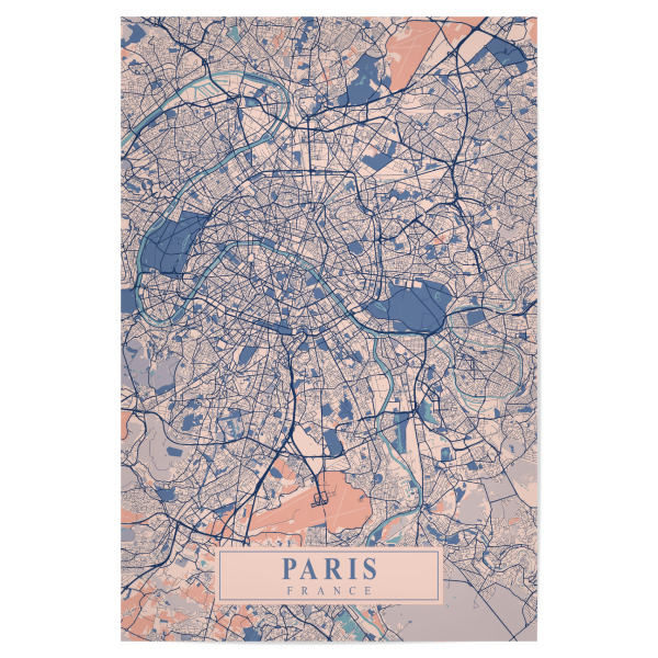 Poster "Paris als Stadtplan" artboxONE - Städte / Paris,Kartografie