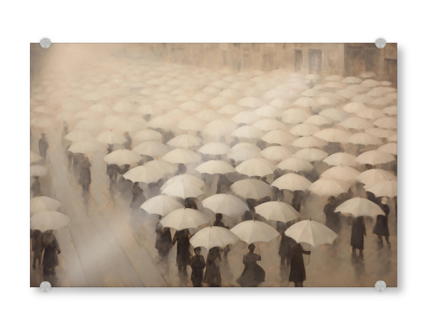 Acrylglasbild "Regenschirm-Parade" artboxONE - Abstrakt,Menschen,Geometrie