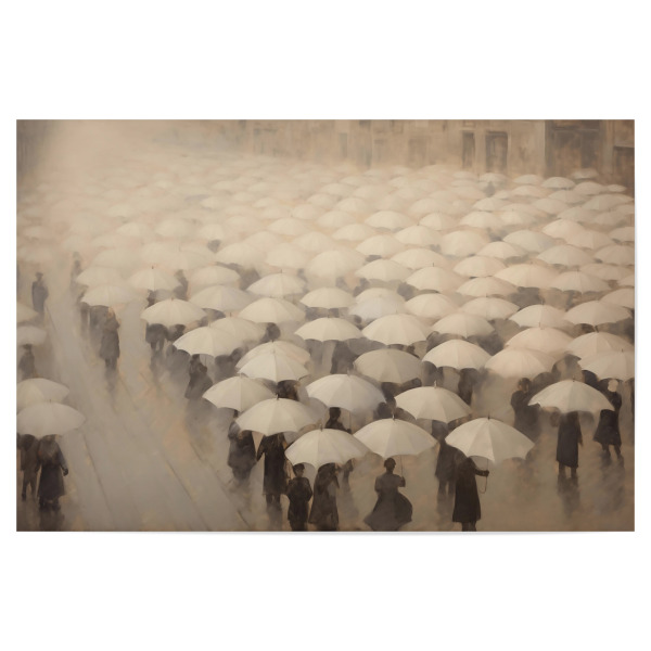 Poster 30x20 cm "Regenschirm-Parade" artboxONE - Abstrakt,Menschen,Geometrie