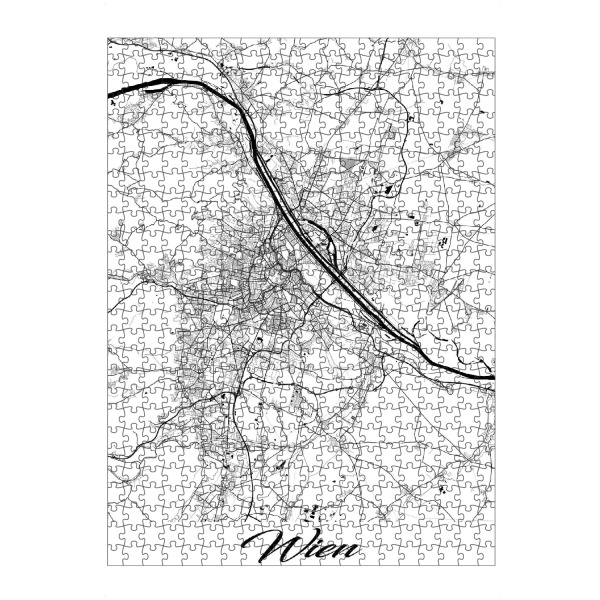 artboxONE Puzzle "Wien City Map" artboxONE - Schwarzweiß,Städte / Wien,Kartografie