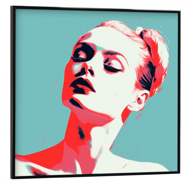 Poster mit schwarzem Rahmen 30x30 cm "BALLERINA-PORTRÄT IN ROT" artboxONE - Fashion,Sport,Für Mama