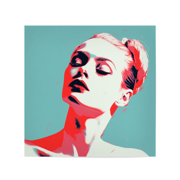 Poster 20x20 cm "BALLERINA-PORTRÄT IN ROT" artboxONE - Fashion,Sport,Für Mama