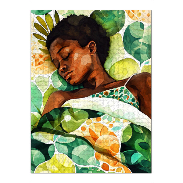 Puzzle Ravensburger "Gute Träume" artboxONE - Natur,Menschen - Frau,Mädchen,Dame,Aquarell,Stillleben - Bild frau