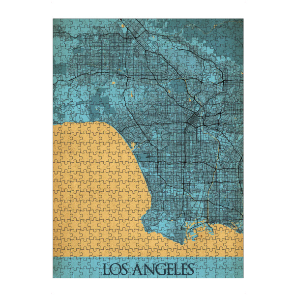 Puzzle Ravensburger "LA Vintage City Map" artboxONE - Städte / Los Angeles,Kartografie