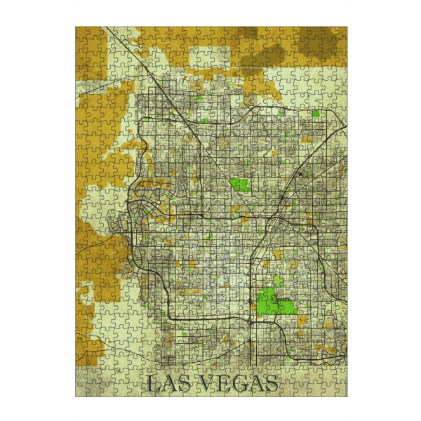 Puzzle Ravensburger "Las Vegas Vintage City Map" artboxONE - Städte / Las Vegas