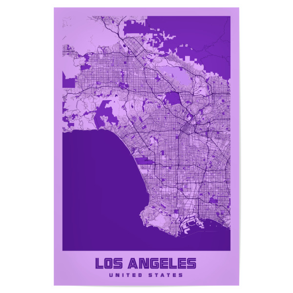 Poster 30x20 cm "CityMap Los Angeles" artboxONE - Städte / Las Vegas,Kartografie