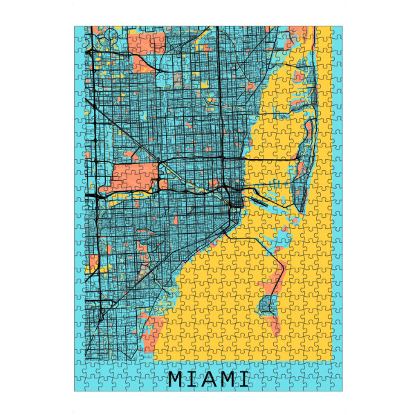 Puzzle Ravensburger "CityMap Miami" artboxONE - Städte / Weitere,Kartografie