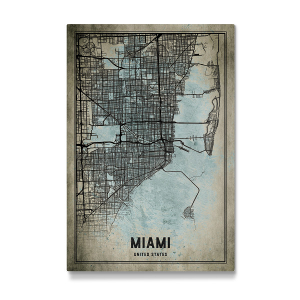 Galerie-Print "Miami Vintage Stadtplan" 30x20 cm artboxONE