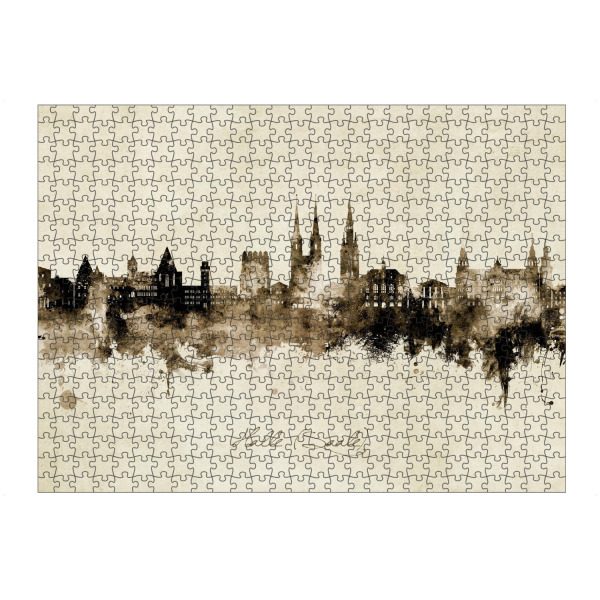 Puzzle Ravensburger "Halle (Saale) Skyline Sepia" artboxONE - Städte