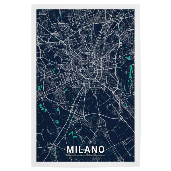 Poster "Mailand CityMap" artboxONE - Städte / Mailand,Kartografie