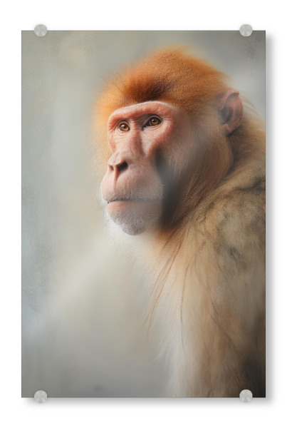 Acrylglasbild "Nasenaffe" artboxONE - Natur,Tiere - Tier,Affe,Kunst,Leinwand,Säugetier,Affe,öl,Gemälde,Porträt,Rüssel,Western
