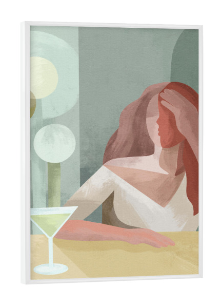 Poster mit weißem Rahmen "Die erschöpfte Mutter" artboxONE - Menschen,Liebe,Für Mama - Mutter,Kind,Baby,Liebe,Illustration