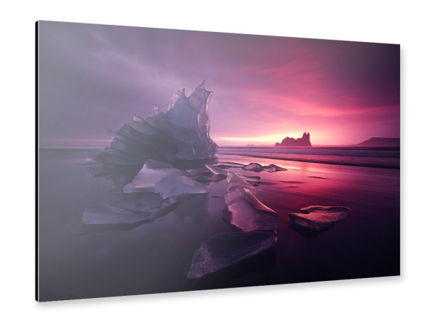 Alu-Dibond "Eisblock bei Sonnenuntergang" 30x20 cm artboxONE
