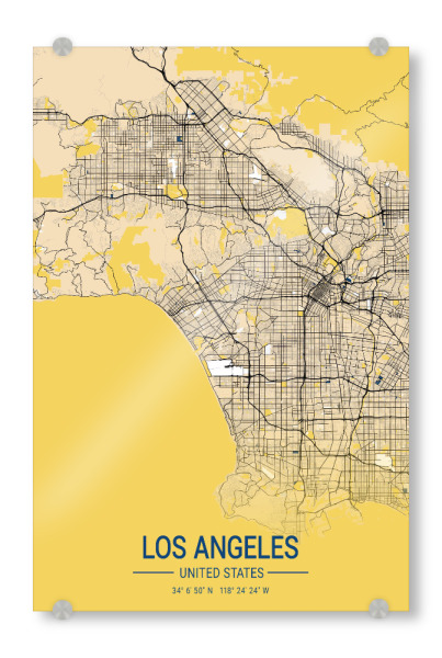 Acrylglasbild "Stadtplan von LA Los Angeles" artboxONE - Städte / Los Angeles,Kartografie