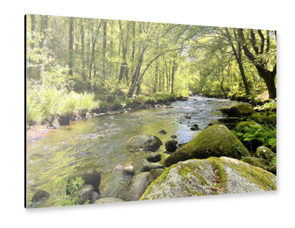 Alu-Dibond "Wildbach im Sommerwald" 30x20 cm artboxONE