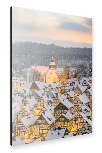 Alu-Dibond "Freudenberg Winterabend" 30x20 cm artboxONE