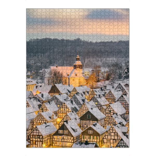 Puzzle Ravensburger "Freudenberg Winterabend" artboxONE - Städte,Reise,Architektur