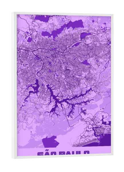 Poster mit weißem Rahmen "CityMap von São Paulo" artboxONE - Städte / Weitere,Kartografie