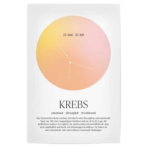 Poster "Sternzeichen - Krebs" artboxONE - Für Kinder,Für Mama,Für Papa