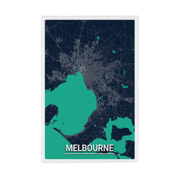 Holzbild "Melbourne CityMap" artboxONE - Städte / Weitere,Kartografie