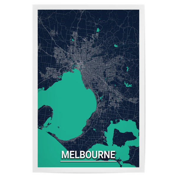 Poster "Melbourne CityMap" artboxONE - Städte / Weitere,Kartografie