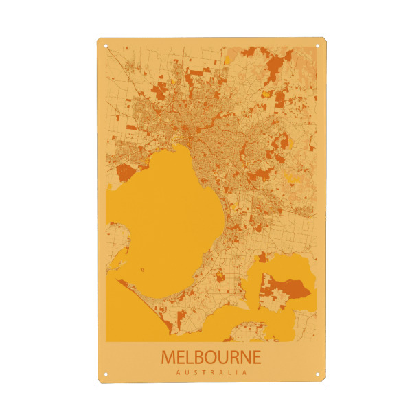 Holzbild "Stadtplan Melbourne" artboxONE - Städte / Weitere,Kartografie