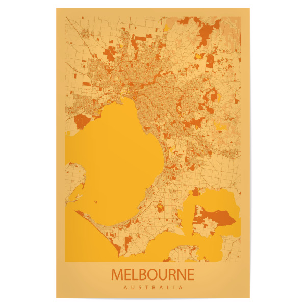 Poster "Stadtplan Melbourne" artboxONE - Städte / Weitere,Kartografie