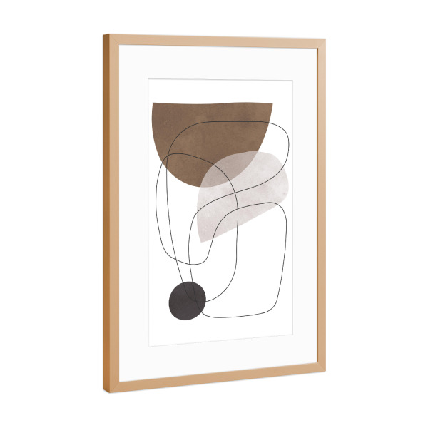 Poster mit Rahmen Kupfer "Lines and shapes B" artboxONE - Abstrakt,Geometrie