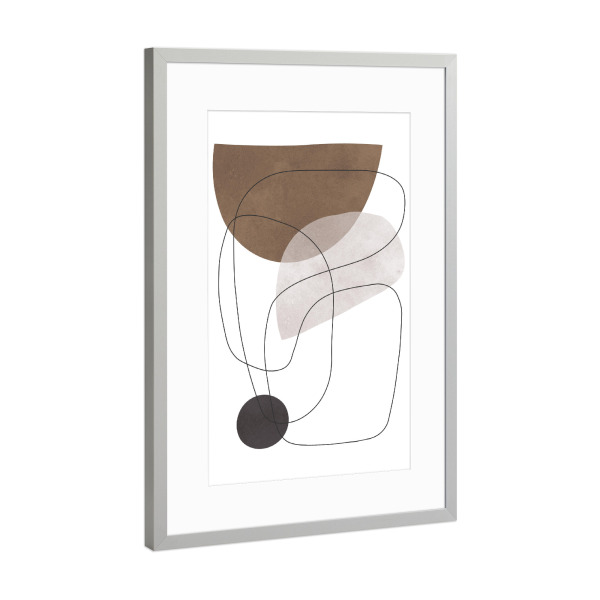Poster mit Rahmen Silber "Lines and shapes B" artboxONE - Abstrakt,Geometrie